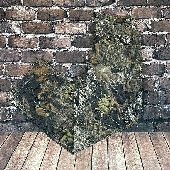 Mossy Oak Hunting Cargo Pants Men's Medium 30x31 Break Up Camo Camouflage Y2K - Picture 1 of 15